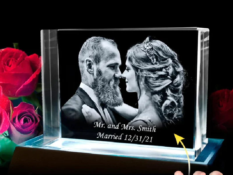 3d crystal photo